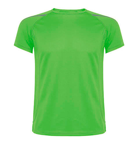 Camiseta técnica detalles reflectantes verde rgregalos