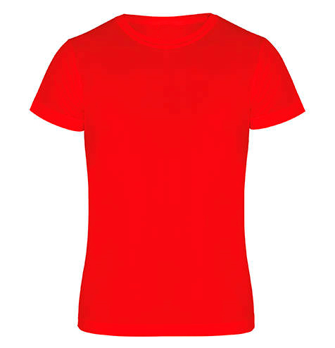 Camiseta técnica manga corta 135 gr roja rgregalos