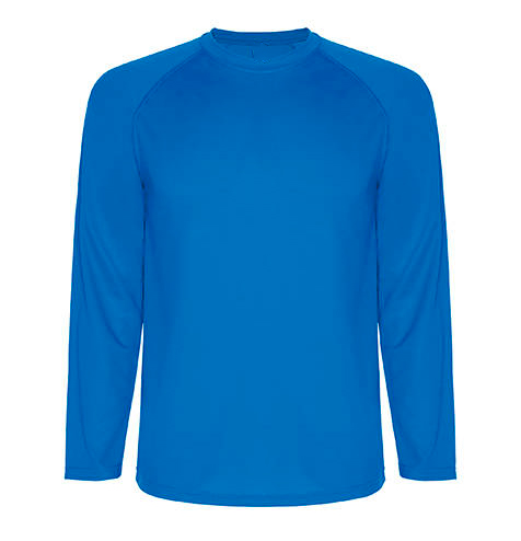 Camiseta técnica manga larga azul rgregalos