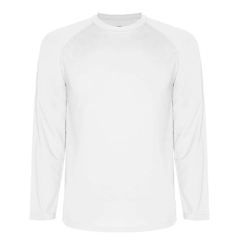 Camiseta técnica manga larga blanca rgregalos