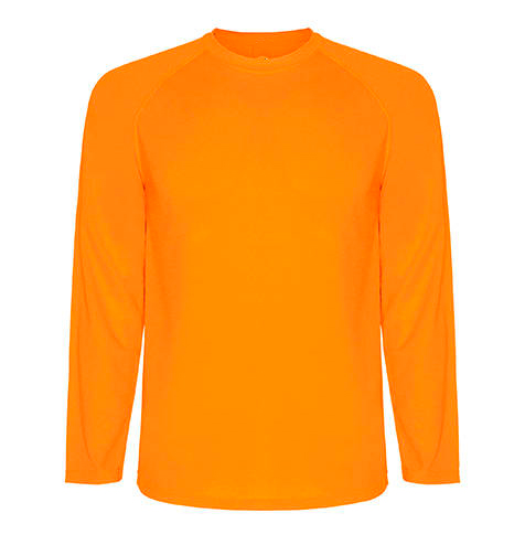 Camiseta técnica manga larga naranja rgregalos