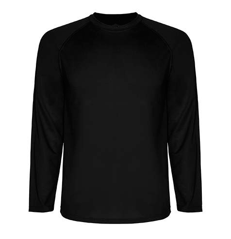Camiseta técnica manga larga negra rgregalos