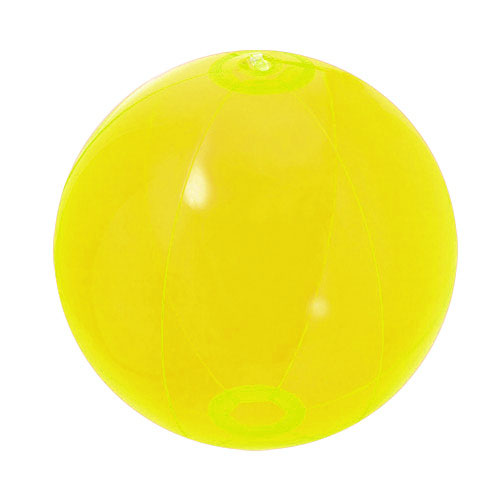 Pelota hinckble color transparente amarillo 28 cm rgregalos