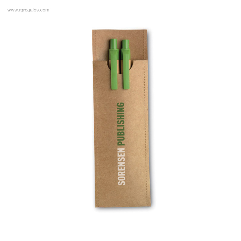 Set ecológico lápiz y bolígrafo logo RG regalos