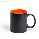 Taza de cerámica negra 350 ml naranja rg regalos publicitarios