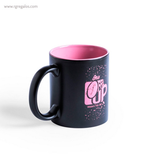 Taza de cerámica negra 350 ml rosa impresión rg regalos publicitarios