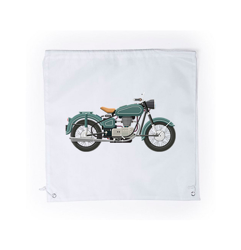 Mochila plana ideal para casco moto blanca logotipo rgregalos