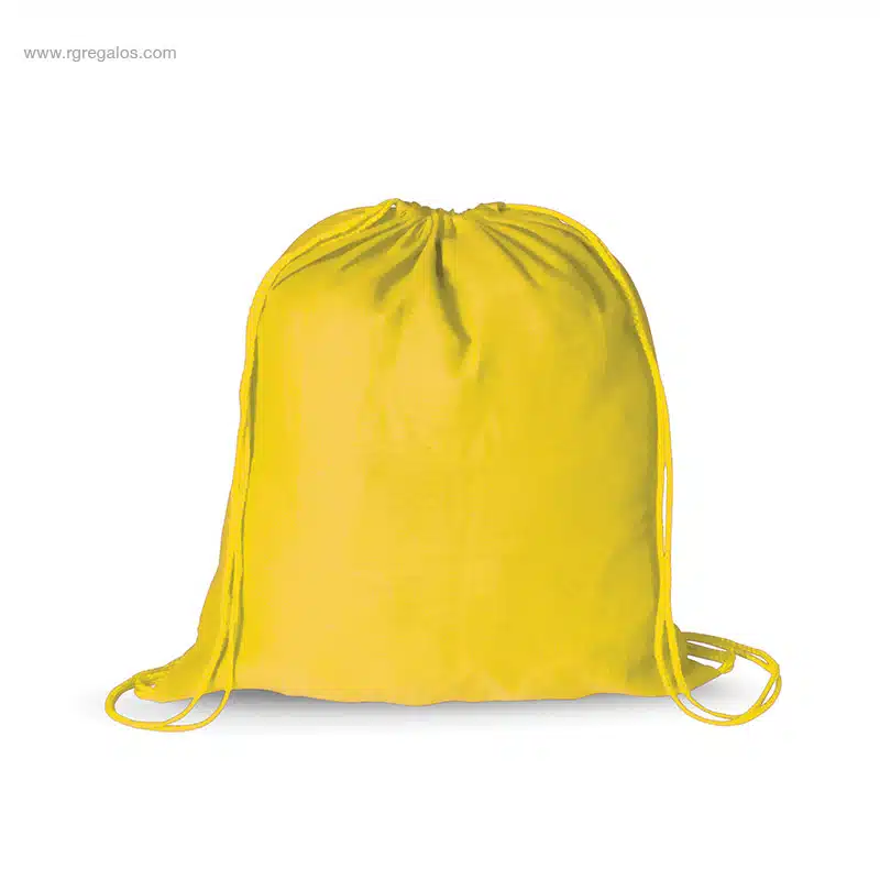 Mochila saco barata de algodón amarilla