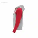 Sudadera personalizada bicolor gris rojo manga