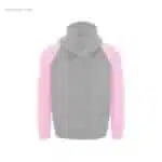 Sudadera personalizada bicolor gris rosa espalda