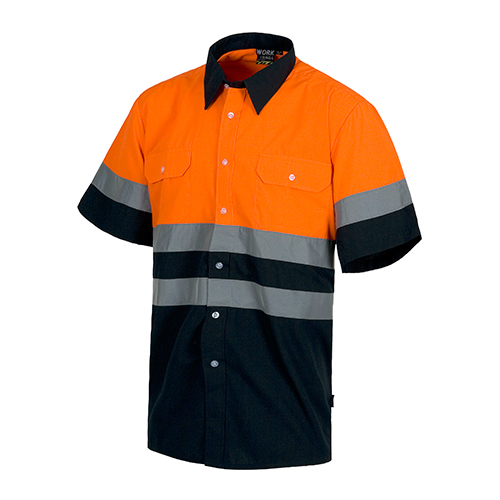 Camisa alta visibilidad bicolor mc naranja rg regalos publicitarios