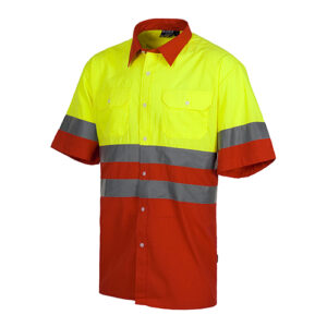 Camisa alta visibilidad combinada rojo - RG regalos publicitarios