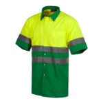 Camisa alta visibilidad combinada verde rg regalos publicitarios