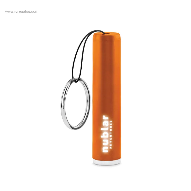 Llavero linterna LED personalizado naranja RG regalos