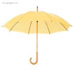 Paraguas mango y caña de madera amarillo rg regalos publicitarios