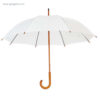 Paraguas mango y caña de madera blanco rg regalos publicitarios