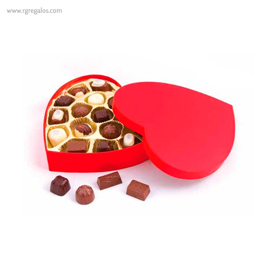 Caja de regalo con bombones para San Valentín