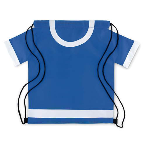 Mochila saco en forma de camiseta azul rg regalos publicitarios