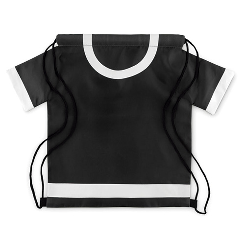 Mochila saco en forma de camiseta negra rg regalos promocionales