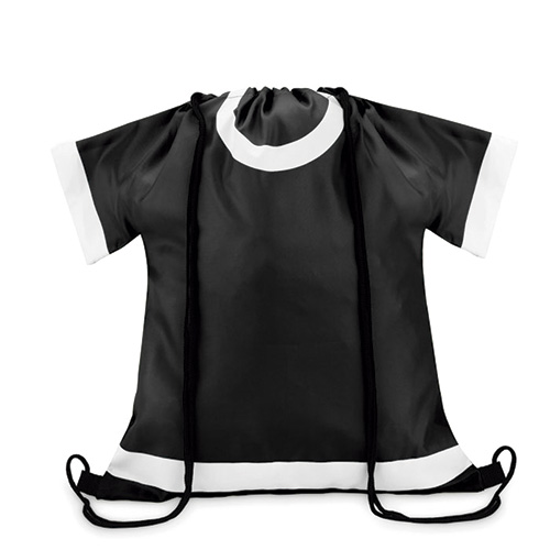 Mochila saco en forma de camiseta negra rg regalos publicitarios