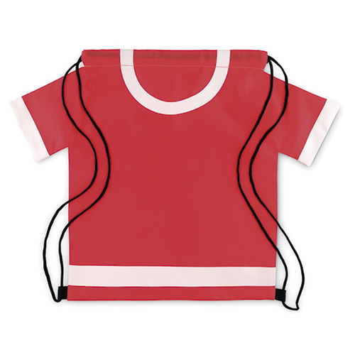 Mochila saco en forma de camiseta roja rg regalos promocionales