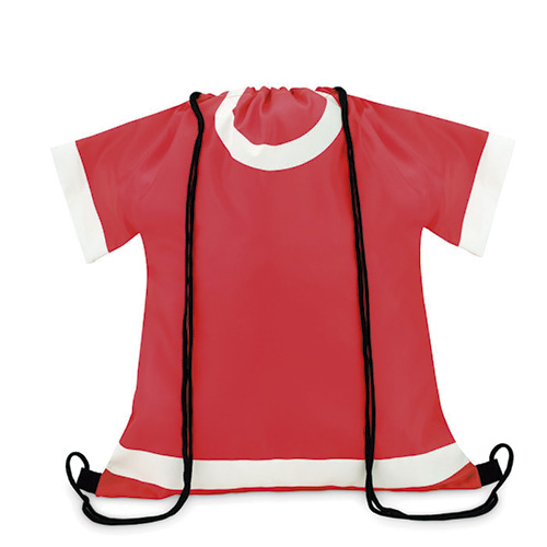 Mochila saco en forma de camiseta roja rg regalos publicitarios