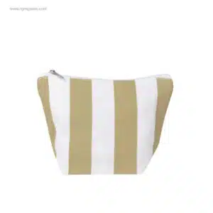 Neceser algodón reciclado rayas beige