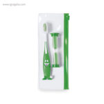 Set cepillo de dientes infantil verde rg regalos promocionales