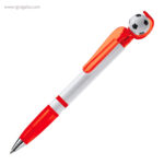 Bolígrafo con pelota de fútbol rojo rg regalos publicitarios
