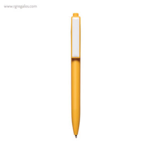 Bolígrafo plástico cierre pulsador amarillo - RG regalos publicitarios