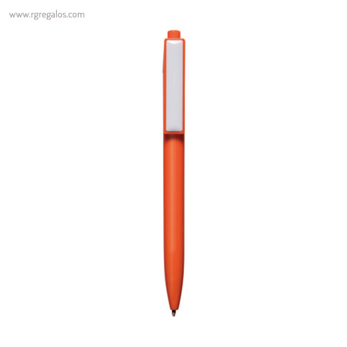Bolígrafo plástico cierre pulsador naranja rg regalos publicitarios