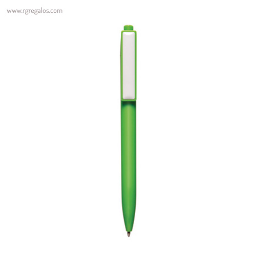 Bolígrafo plástico cierre pulsador verde rg regalos publicitarios