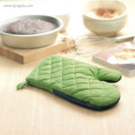 Manopla de cocina algodón y goma verde detalle - RG regalos publicitarios