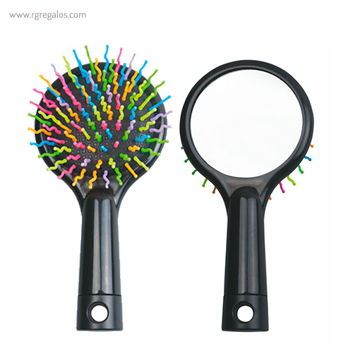Cepillo de púas con espejo negro 2 caras rg regalos publicitarios