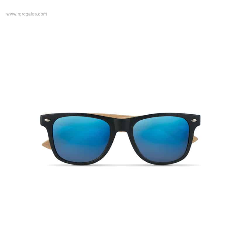 Gafas de sol publicitarias azules patillas bambú