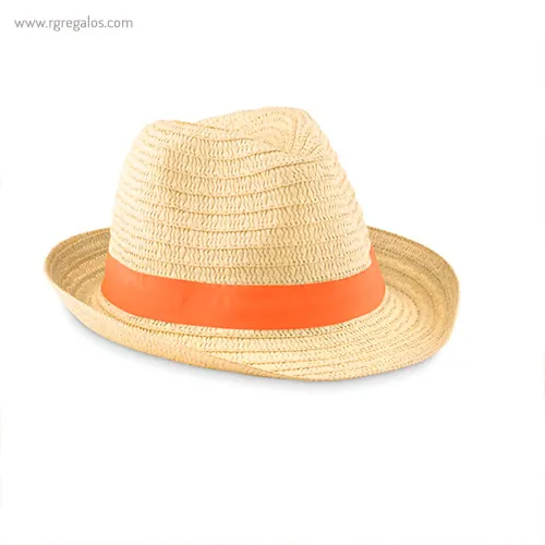 Sombrero de papel paja cinta naranja 1 rg regalos publicitarios