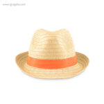 Sombrero de papel paja cinta naranja rg regalos publicitarios