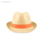 Sombrero de papel paja cinta naranja rg regalos publicitarios