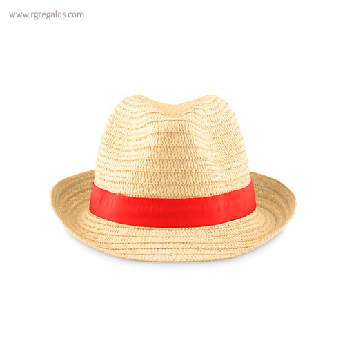 Sombrero de papel paja cinta roja rg regalos publicitarios