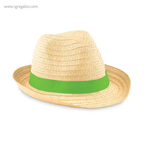 Sombrero de papel paja cinta verde 1 rg regalos publicitarios