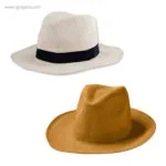 Sombrero fabricado en papel camel y blanco rg regalos publicitarios