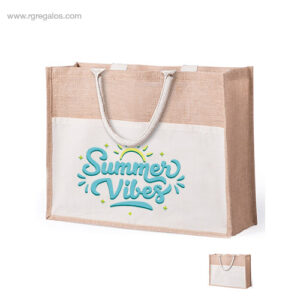 Bolsa de playa yute con bolsillo - RG regalos de empresa personalizados