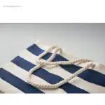Bolsa de playa algodón rayas azul detalle