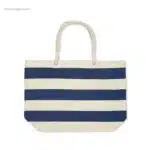 Bolsa de playa algodón rayas para logo azul