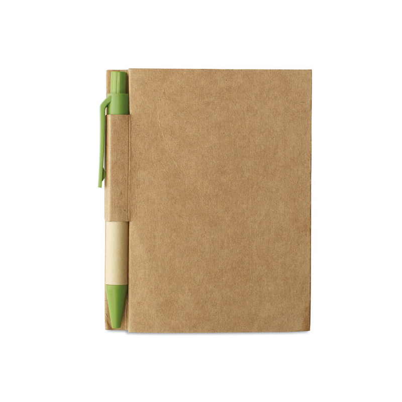 Libreta-papel-reciclado-y-boli-verde-RG-regalos-empresa