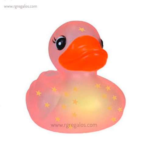 Patito de goma luminoso estrellas rosa rg regalos publicitarios