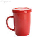 Taza de cerámica para te roja rg regalos publicitarios