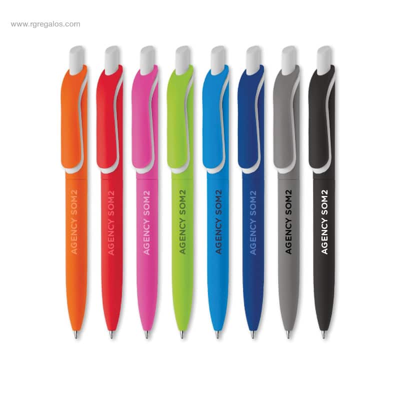 Bolígrafo clic tacto suave colores para regalos publicitarios