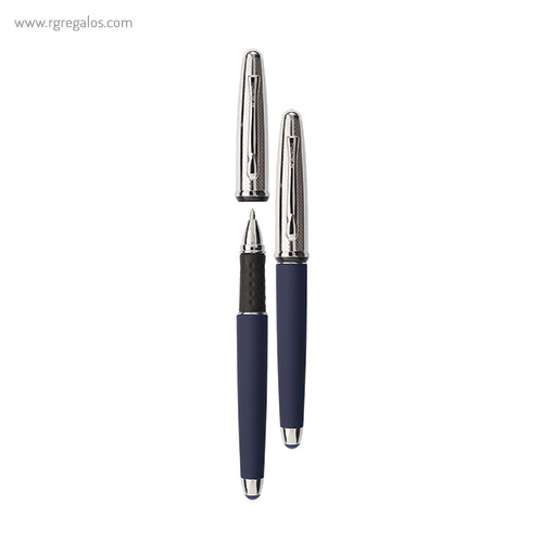 Bolígrafo borghini v111 efecto soft touch azul rg regalos publicitarios