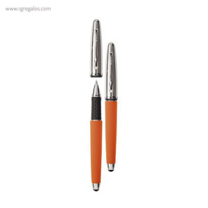 Bolígrafo borghini v111 efecto soft touch naranja rg regalos publicitarios